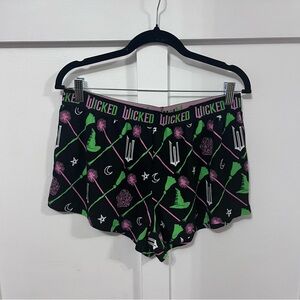 Wicked Graphic Sleep Shorts - Black with Green & Pink